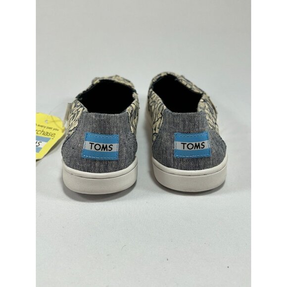 TOMS Alpargata Canvas‎ Youth 3.5 Navy Floral Camo NWT#10010695 - Picture 6 of 7